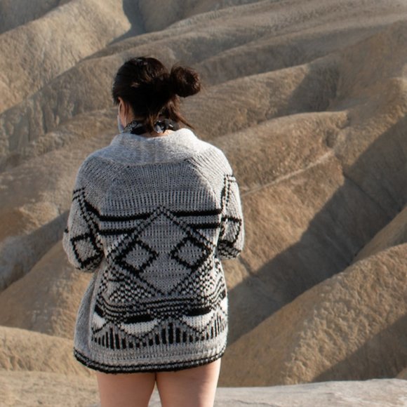 🔴Native American printed shawl sweater cardigan - Picture 3 of 6